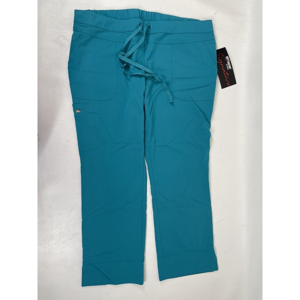 Greys Anatomy Barco 3PKT Cargo Low Rise Straight Leg Scrub Pants Womens XLP TEAL